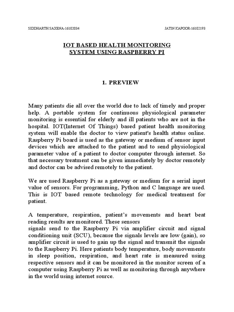 Iot Based Health Monitoring | PDF | Monitoring (Medicine) | Internet Of ...