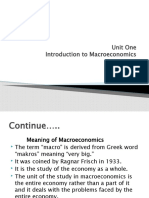 Unit One Introduction To Macroeconomics