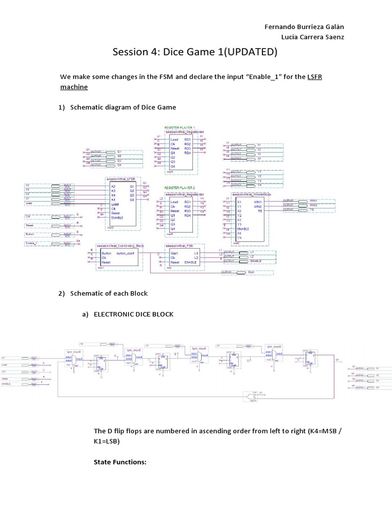 Updated Dice Game FSM Design | PDF | Electronics | Computing