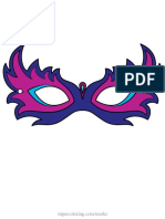 Masquerade Mask Colored Template BW Paper Craft PDF