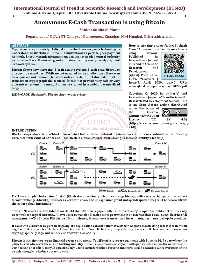 Anonymous E Cash Transaction Is Using Bitcoin | PDF | Bitcoin ...