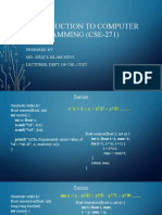 Introduction To Computer Programming (Cse-271) : Prepared by Md. Atiqul Islam Rizvi Lecturer, Dept. of Cse, Cuet