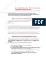 Direct Method of Teaching English: Principles, Advantages & Disadvantages