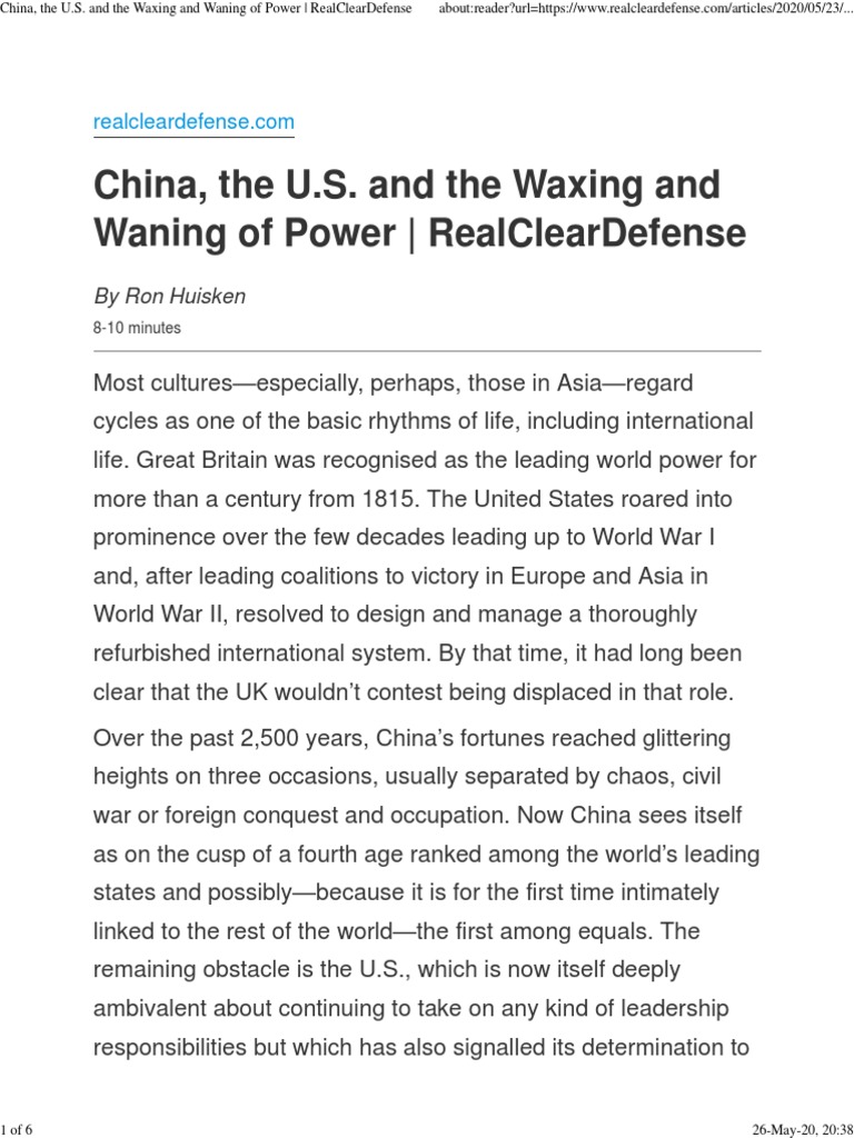 China, U.S. and Power Games | PDF | China | World Politics