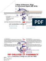 ISF College of Pharmacy, Moga ISF Website Corrections Report (ISF-WCR)