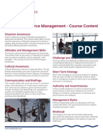 Maritime Resource Management - Course Content: Situation Awareness