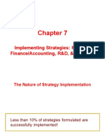 Implementing Strategies: Marketing, Finance/Accounting, R&D, & MIS Issues