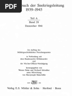 Kriegstagebuch Der Seekriegsleitung 1939 - 1945. - Teil A Band 28. Dezember 1941