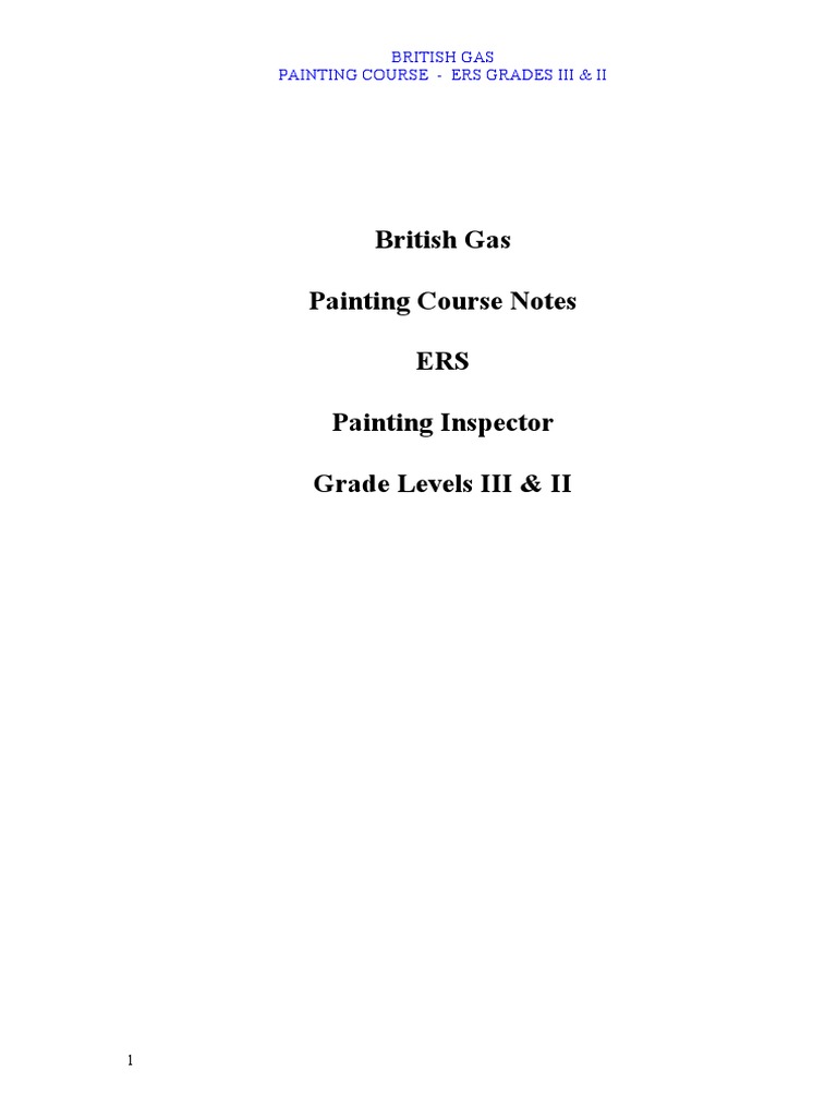 British Gas Painting Notes | PDF | Paint | Corrosion