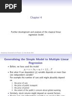 Further Development and Analysis of The Classical Linear Regression Model