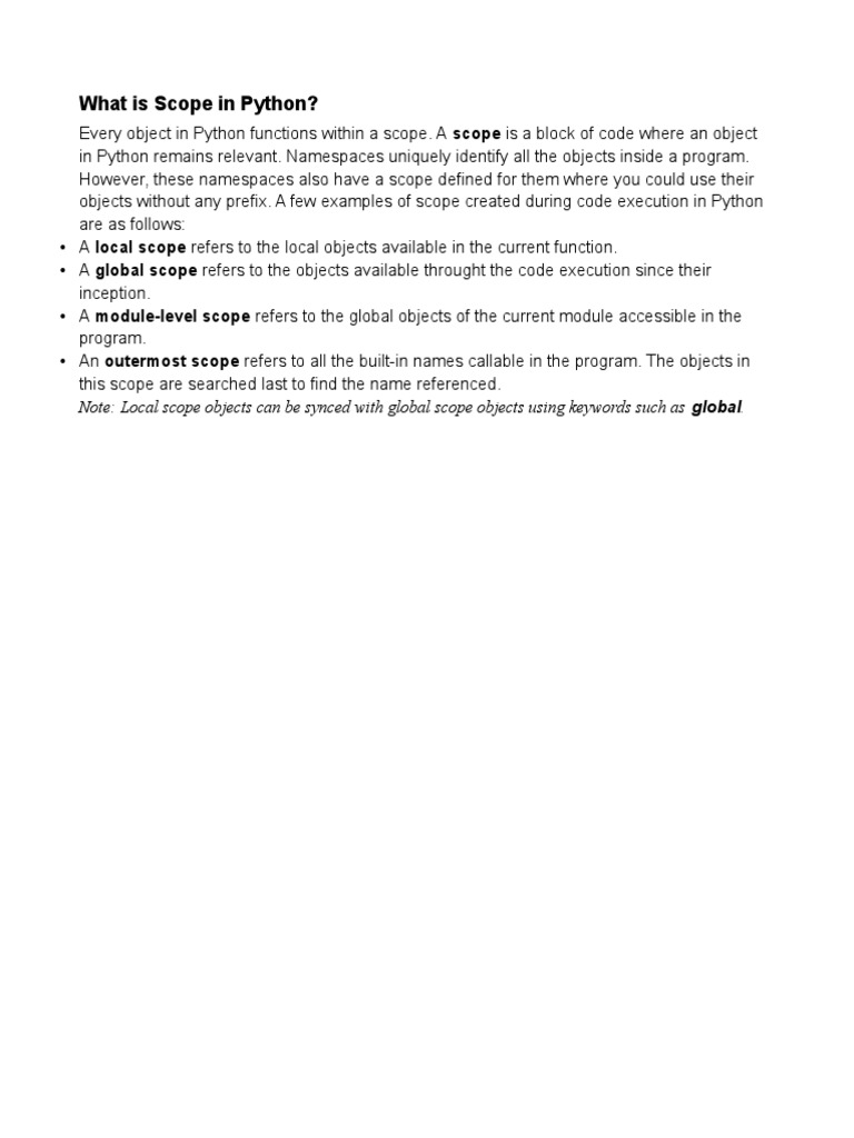 What Is Scope in Python? | PDF