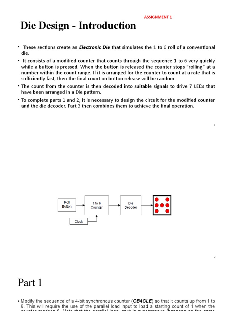 Die Design - Introduction: Assignment 1 | PDF | Electronics | Computer ...