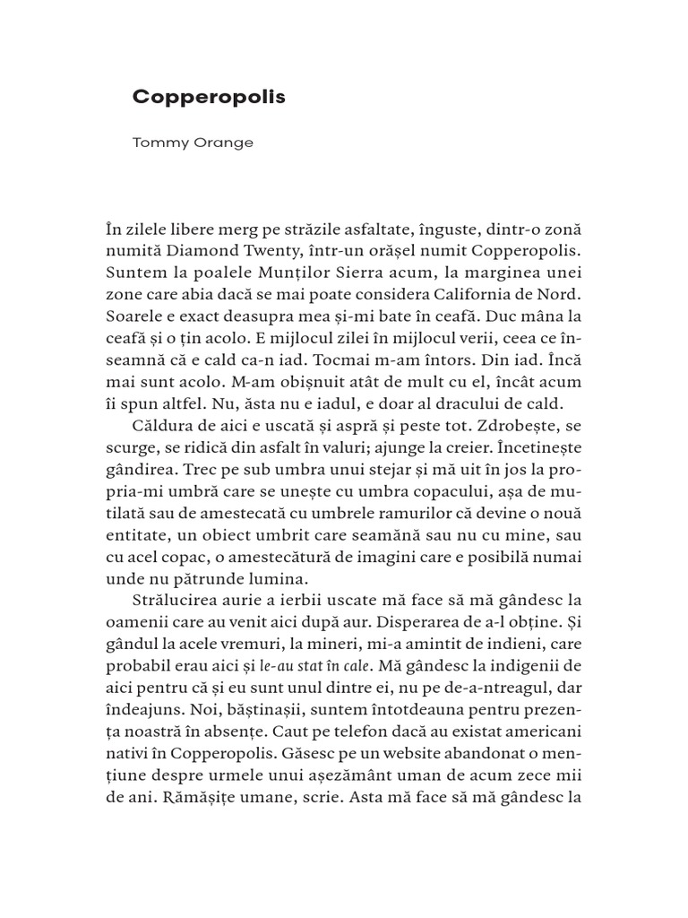 Copperopolis, de Tommy Orange PDF | PDF