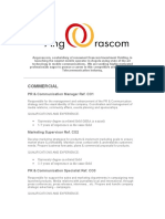 Commercial: PR & Communication Manager Ref. CO1