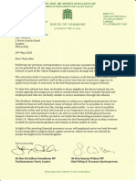 DUP Letter to Chancellor of Exchequer - Self Employed Scheme Extention