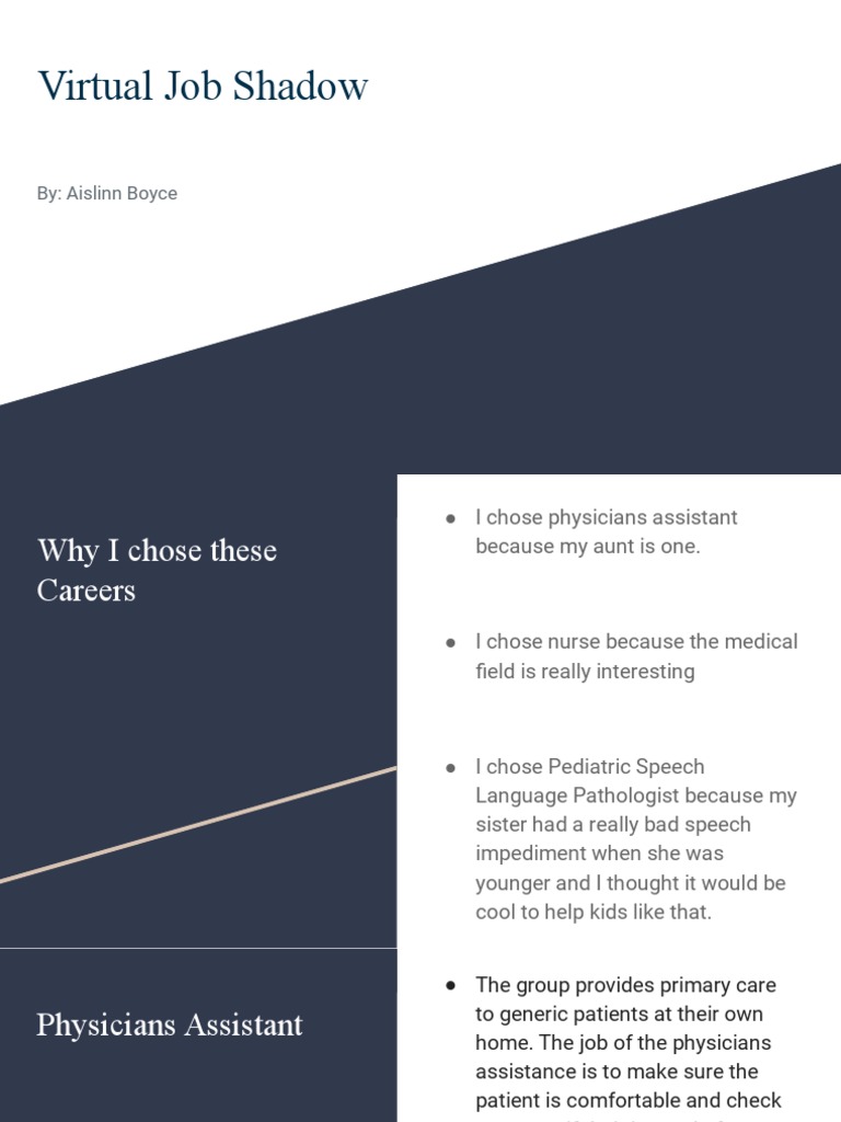 Virtual Job Shadow PDF Nursing Physician