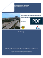 Quality Control Manual For Prestressed Concrete Girder: April 2019