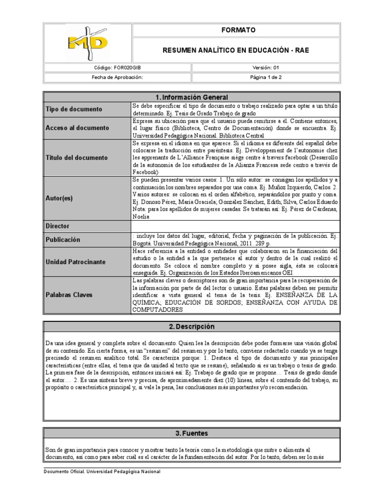 FORMATO Resumen - Analitico - en - Educacion - Rae - Uniminuto | PDF ...
