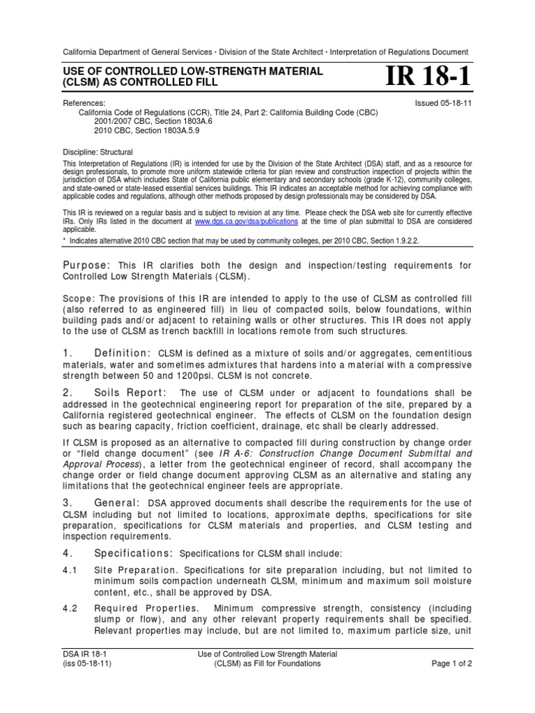 Use of Controlled LowStrength Material (CLSM) As Controlled Fill PDF