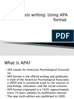 Thesis Writing: Using APA Format