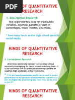 Kinds of Quantitative Research