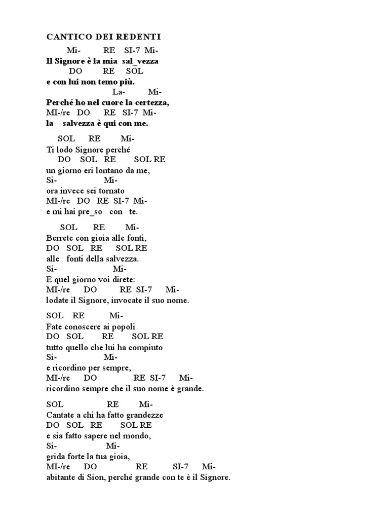 Cantico Dei Redenti PDF