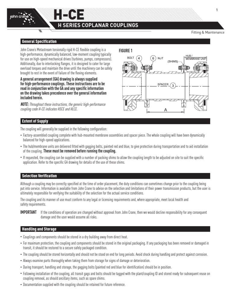 IOM - H-CE High Performance Coplanar Reduced Movement Couplings PDF ...