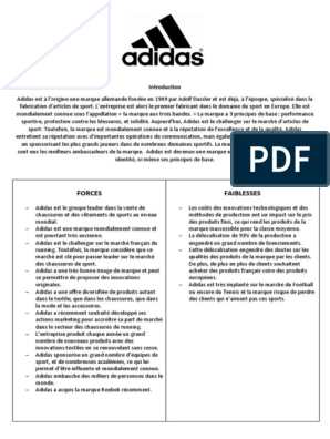 Analyse Swot Adidas | | Adidas Marque