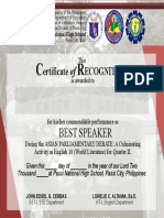 Best Speaker Cert