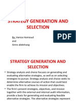 Strategy Generation and Selection