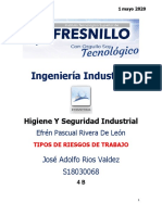 José Adolfo Rios Valdez Ingeniería Industrial 4B Sabatino Higiene Y Seguridad Industrial ITSF Tipos de Riesgos de Trabajo