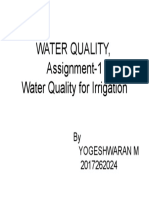 Water Quality, Assignment-1 Water Quality For Irrigation: by Yogeshwaran M 2017262024