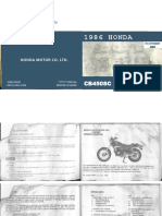 Honda Nighthawk CB450SC Owners Manual