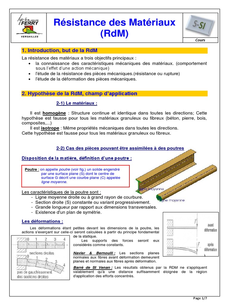 Cours de Résistance des Matériaux | PDF | Résistance des matériaux ...