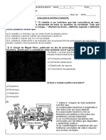 Avaliação História 8º Ano 3º Bimetre