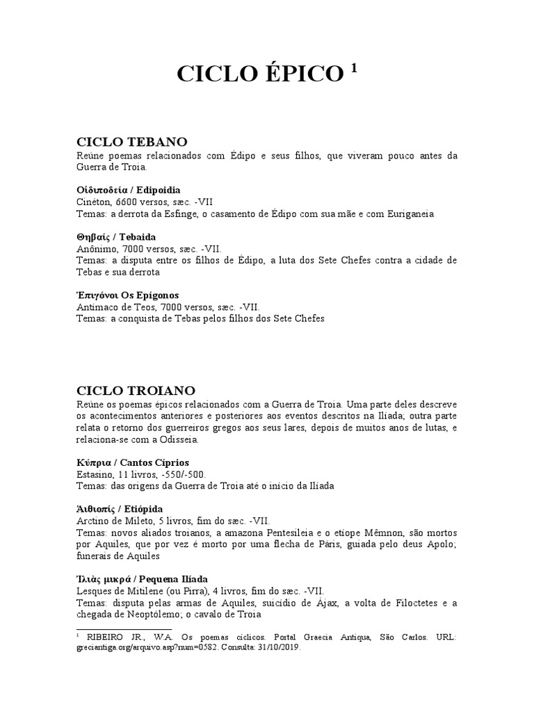 Ciclo Épico Download grátis PDF Aquiles Guerra de Troia