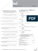 Openmind 2 Unit 6 Grammar and Vocabulary Test A