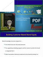 Lecture 6: Choosing Elements To Build Brand Equity: MMKT 444: Product and Brand Management Kusom Bba Hons