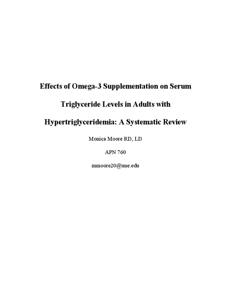 Effects of Omega3 Supplementation On Serum Triglyceride Levels in Adults With