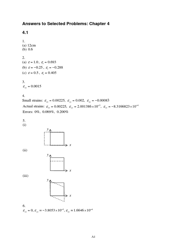 Answers To Selected Problems: Chapter 4 4.1 | PDF