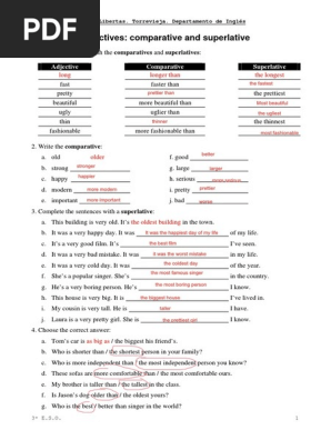 Adjectives: Comparative and Superlative | PDF | Language