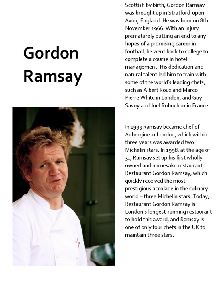 Gordon Ramsay Biography | PDF
