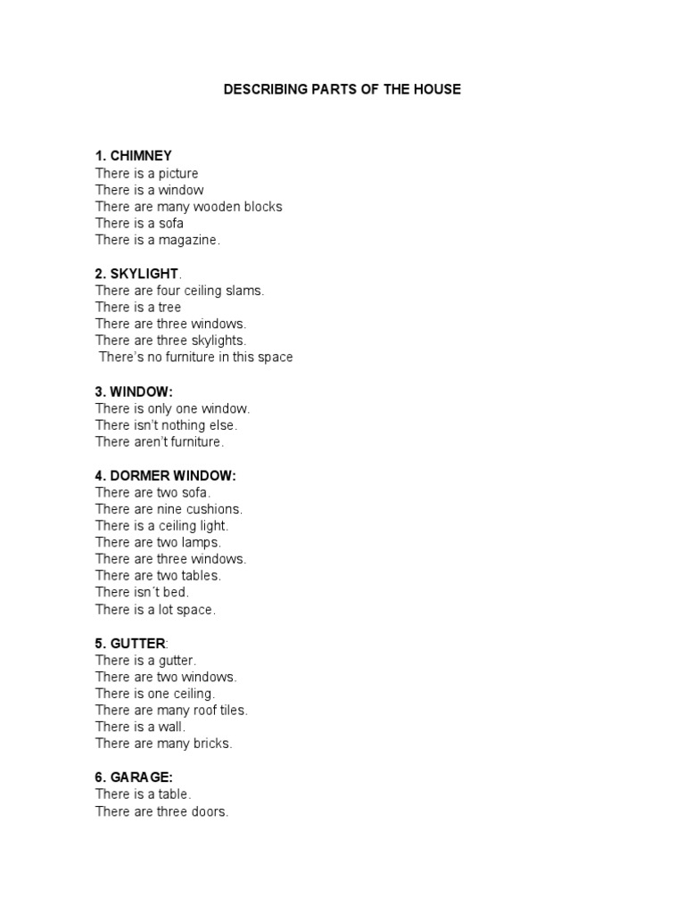 House Parts and Features Guide | PDF | Kitchen | Window