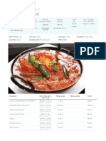 Recipe Cost Sheet for Chicken Jalfrezi