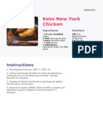 KetoCycle Recipe Keto New York Chicken