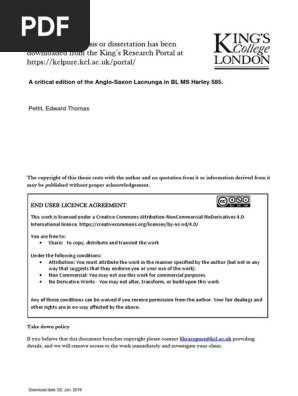 A Critical Edition of The Anglo-Saxon Lacnunga PDF | PDF | Writing