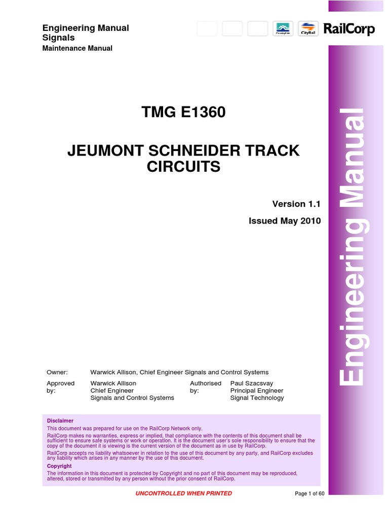 Jeumont Schneider Track Circuits PDF | PDF | Electrical Resistance And ...