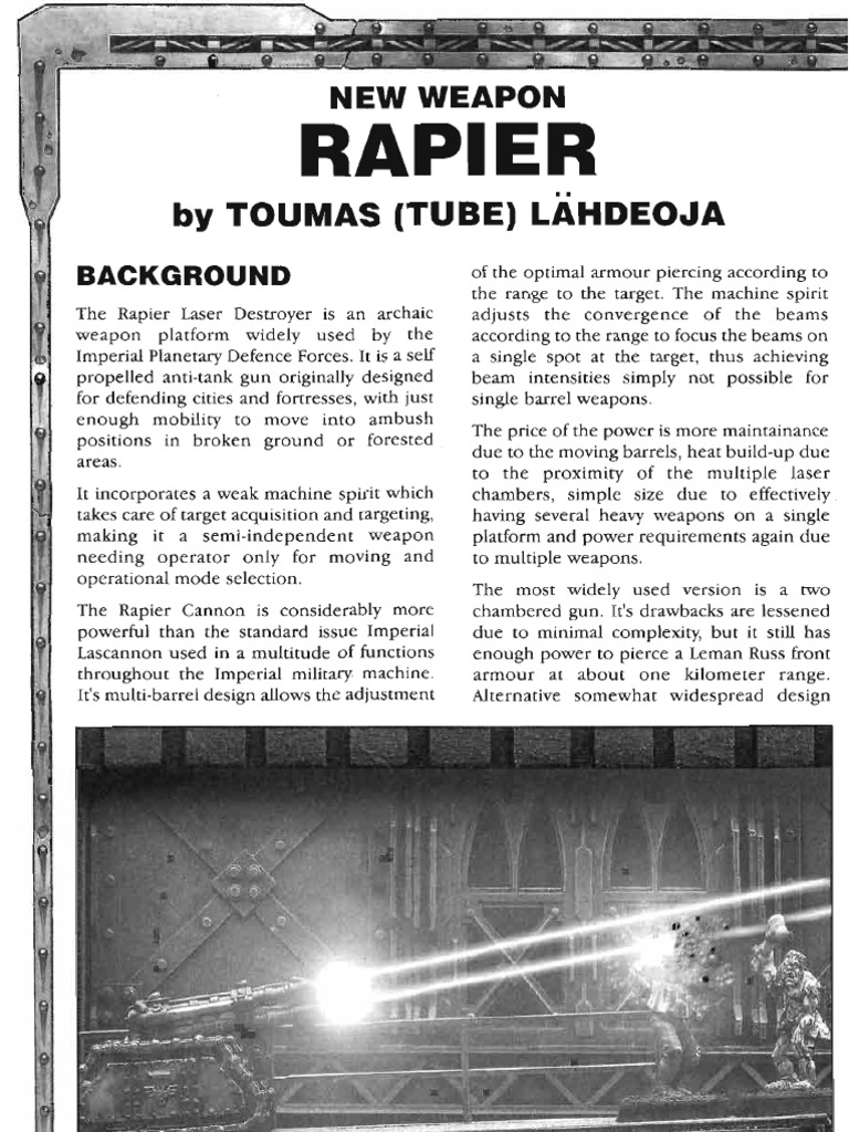 Rapier: by Toumas (Tubei Lahdeoja | PDF | Cannon | Anti Tank Warfare