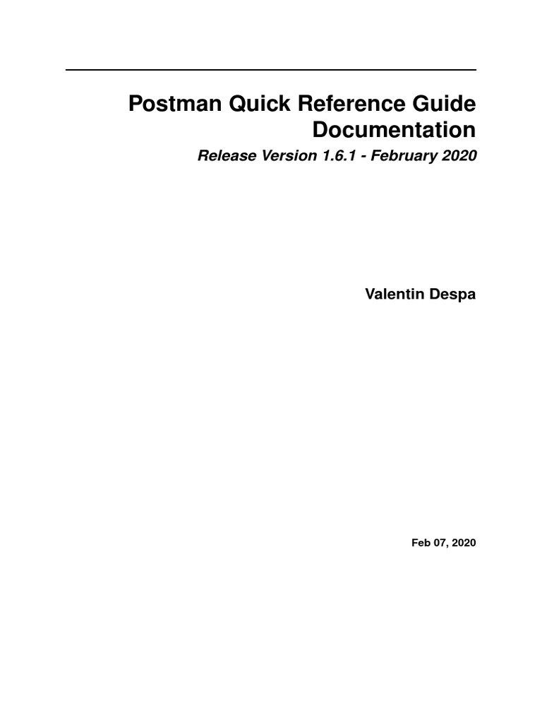 Postman Quick Reference Guide PDF | PDF | File Format | Json