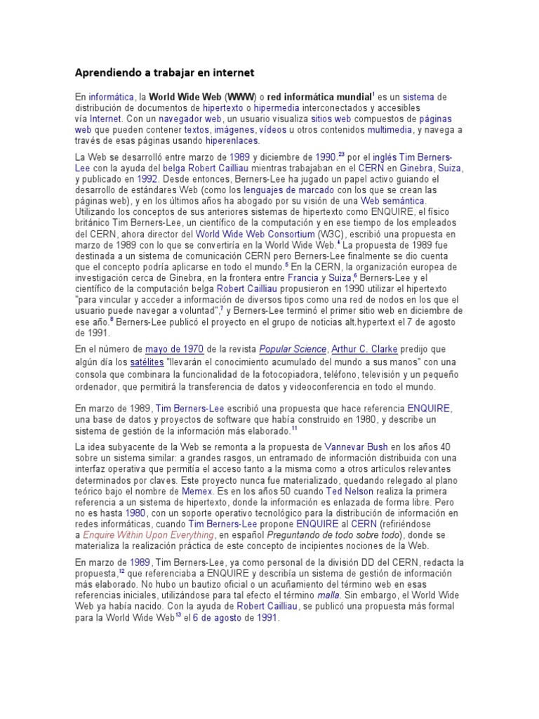 Cómo trabajar en Internet eficazmente | PDF | Red mundial | Internet y web